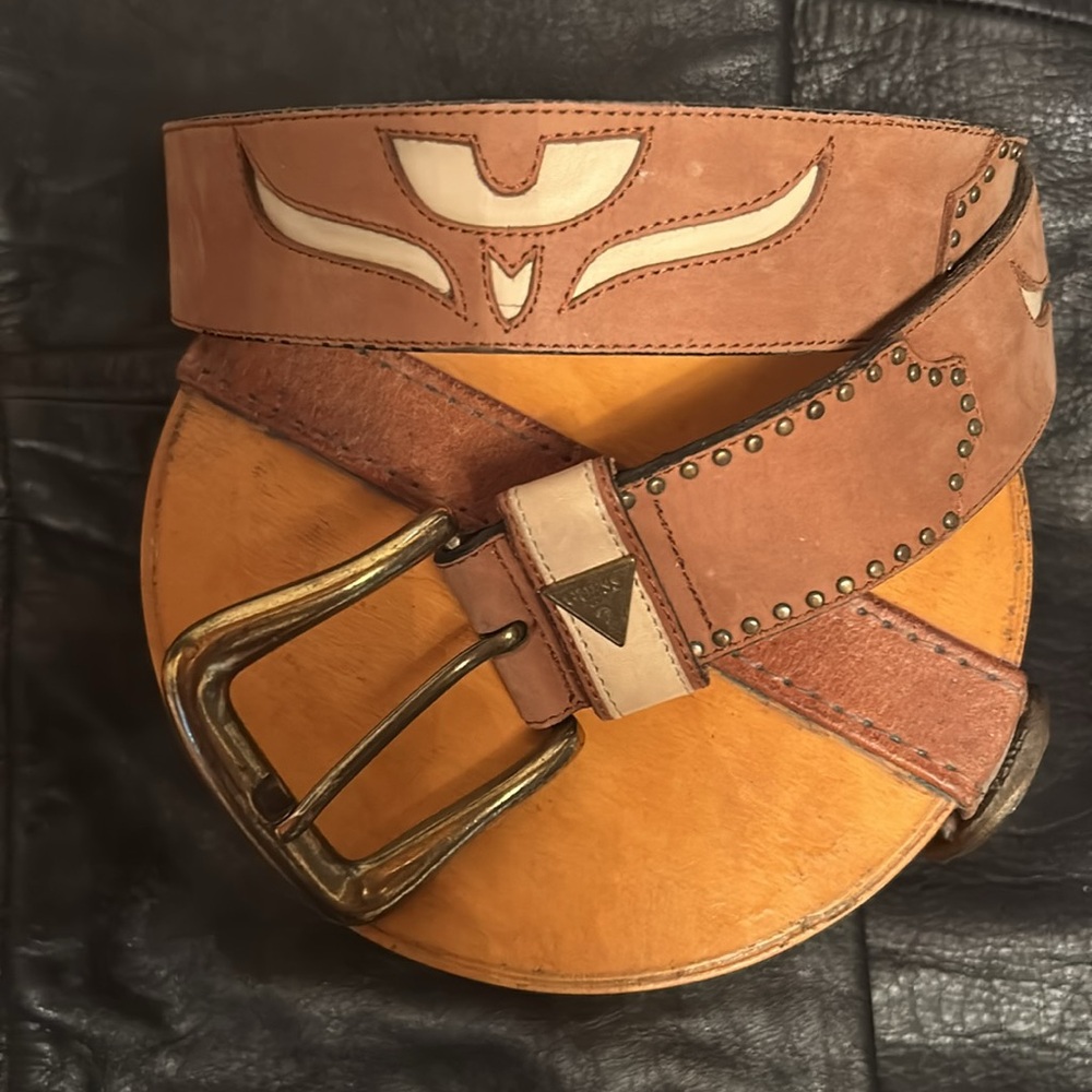 Vintage Guess Leather Belt - Made in USA!